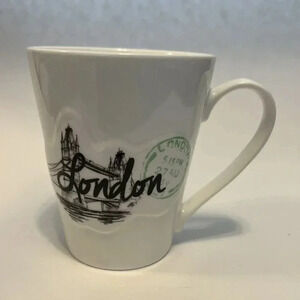 NEW London Tower Bridge Print & Passport Stamp Accent Souvenir Mug